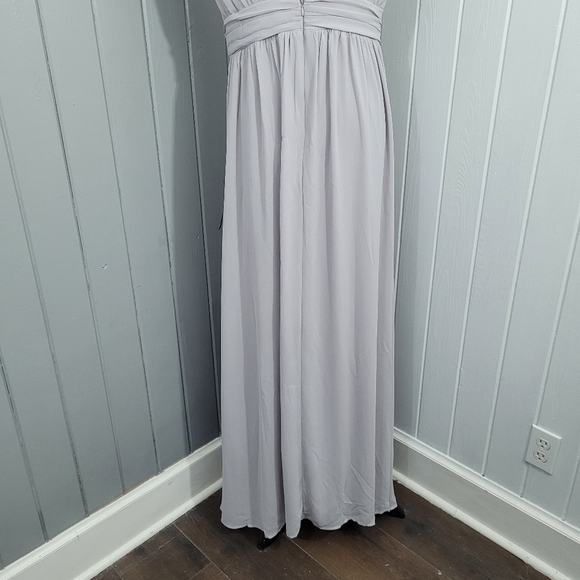 Lulu's Heavenly Hues Women's XL Light Grey Maxi Dress Bridesmaid Party Prom - Picture 8 of 15